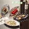 Large Capacity Leaf Shape Snack Serving Dish Transparent Fruit Plate Bone-spitting Plate  Nut