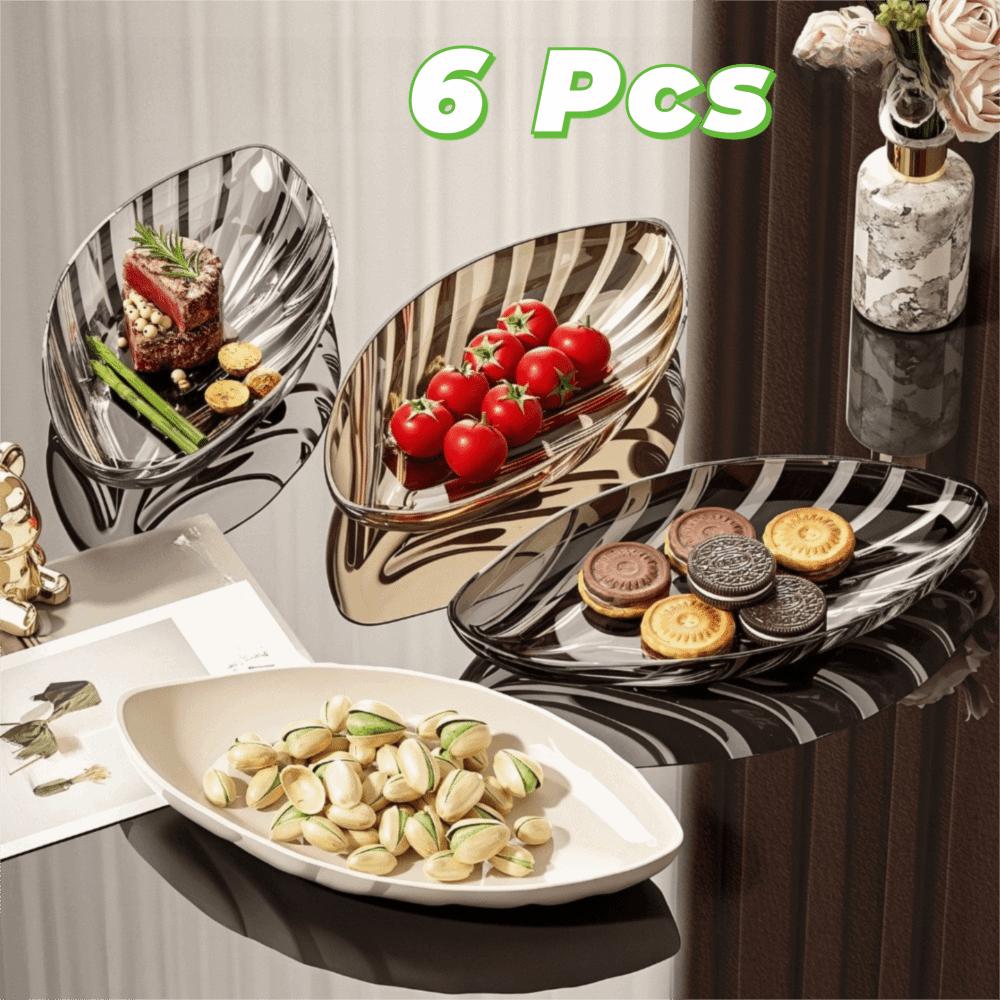 Large Capacity Leaf Shape Snack Serving Dish Transparent Fruit Plate Bone-spitting Plate Nut