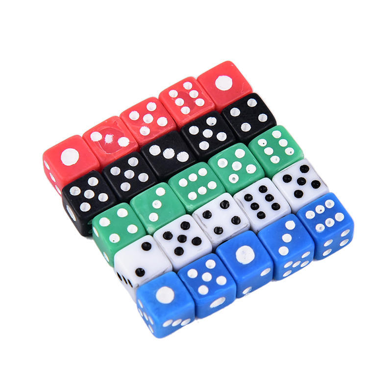 20Pcs/Set High Quality Standard 5Mm Dice Acrylic For Playing Game 5 Colors