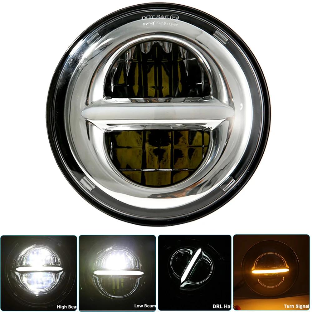 5.75 Inch Black Halo Angel Eyes LED Headlight For Triumph Sportster 1200 883 Street 500 750 5-3/4" Projector Round Headlamp