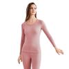 Women's Thermal Suit: 7A Antibacterial 100% Wool Filling, Slim Fit, Round Neck, for Autumn/Winter.