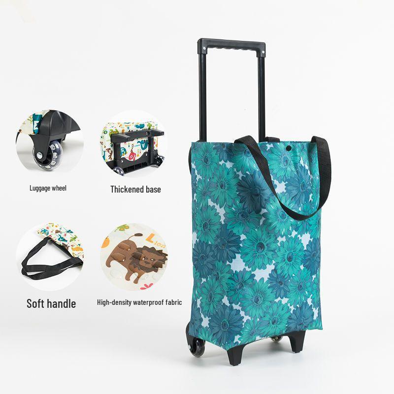 Foldable Portable Shopping Cart with Wheels