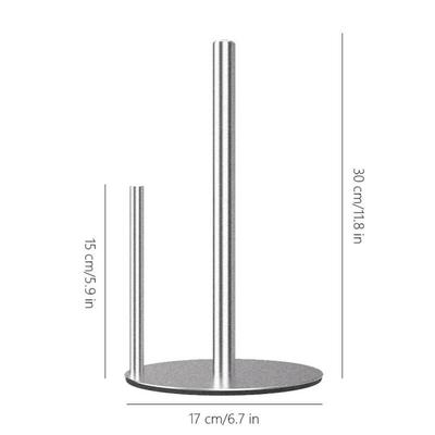 Premium Stainless Steel Paper Towel Holder Weighted Base Vertical Design Kitchen Roll Dispenser Durable Construction