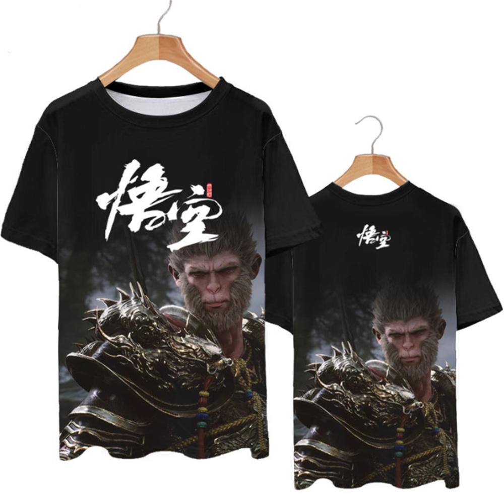 Hot Sale Rollenspellen Zwart Mythe Wukong Print T-shirt 3D Mode Mannen/Vrouwen Korte mouw T-shirt y2k Origineel heren T-shirt