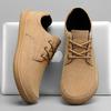 New large size wide palm men's casual shoes autumn and winter leather surface men's shoes wide head barefoot shoes