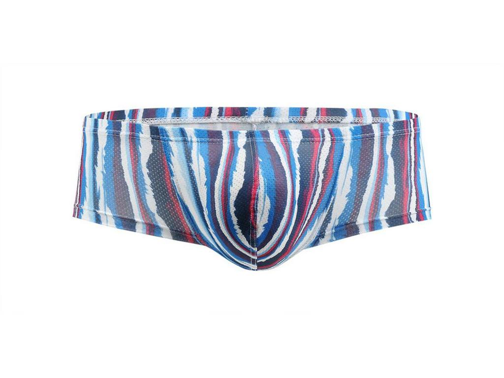 European and American Low-Rise Men's Head Print Mesh Underwear with Moisture-Wicking and Breathable Fabric