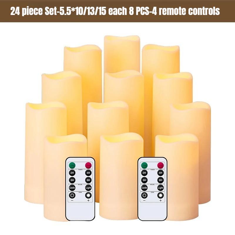 

9/12/24 шт. Беспламенная светодиодная свеча, креативная свеча для загадывания желаний, рождественская декоративная колонная свеча, искусственная пластиковая свеча, работающая от батареек, для дома, свадьбы 9PCS