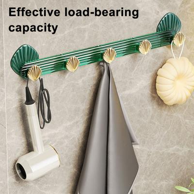 Wall Mounted Coat Hook Shell Design Adhesive Wall Hooks Decorative 5 Hooks Entryway