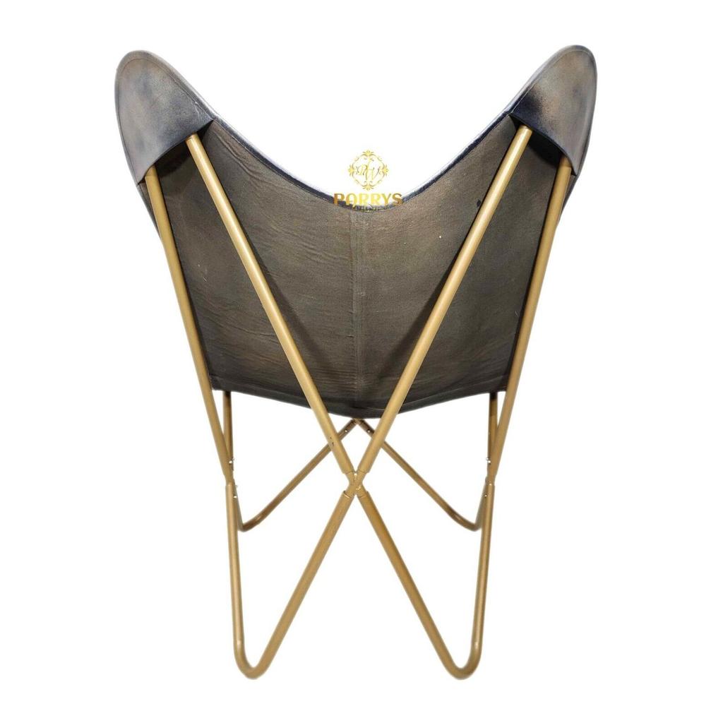 Krzesło Butterfly - skórzane krzesło składane – wygodny fotel do salonu