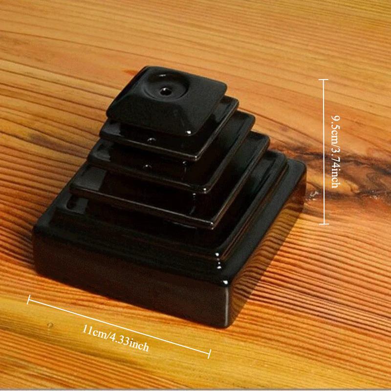 

1pc, Creative Backflow Incense Burner Ceramic Ornament Black Glaze Ceramic Censers (Without Incense)