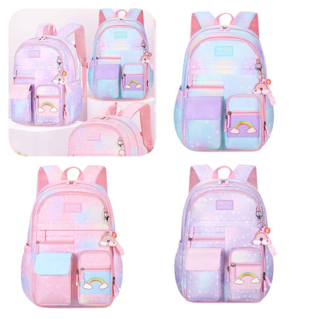 Adorable Geometric Pattern Lightweight Kids Backpack For Boys And Girls In Rainbow Colors