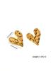Gold C-Shaped Round Hoop Earrings with Bright Surface, French Light Luxury, High-End Stainless Steel