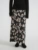 Average Attitude Floral Long Skirt _Ink Black