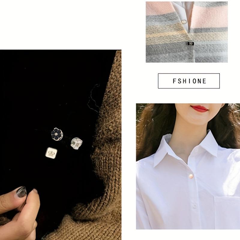 24 Sets Boxed Anti-glare Brooch Dress Neckline Pin Clothes Fixed Buckle Women Girl Fashion Removable and reusable Seam Free Buckle