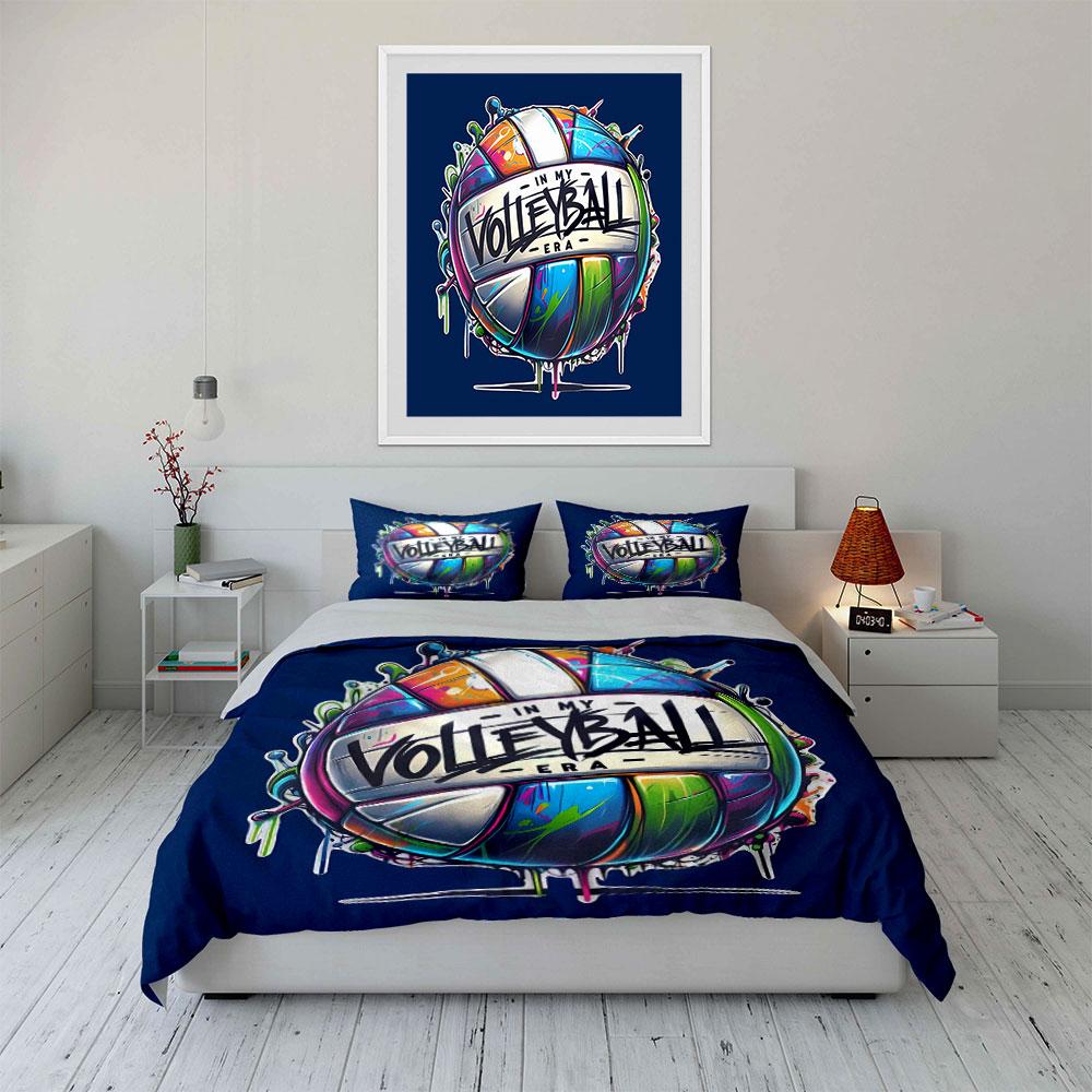 Set da Pallavolo Colorato per Decorazione della Camera da Letto di Bambini e Adulti, Squisito Set Letto Tre Pezzi Regalo