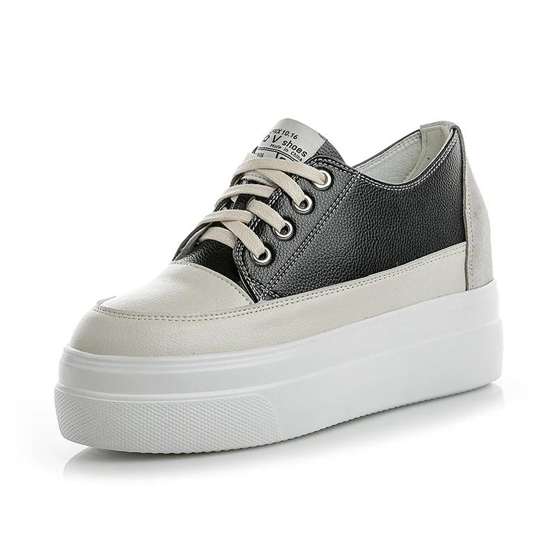 Fashion Casual Sport Sneakers Women Thick Bottom Shoes Woman 2024 Fashion Chunky Flat High Heel Tennis Females Platform Splicing Daily