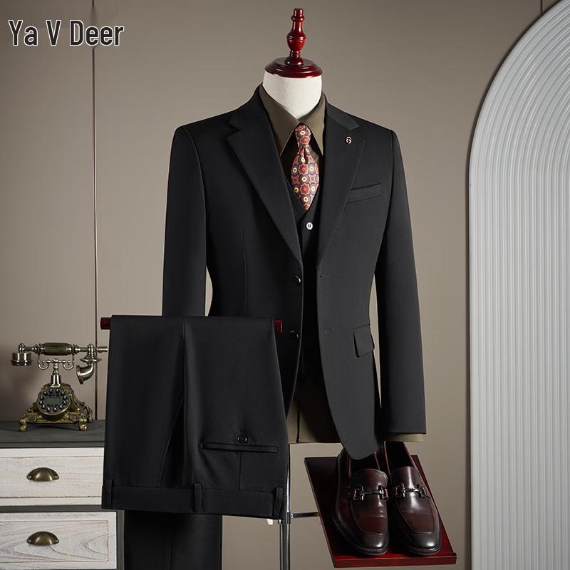 Yalu Men s Slim Fit Business Suit Set 38 чёрный