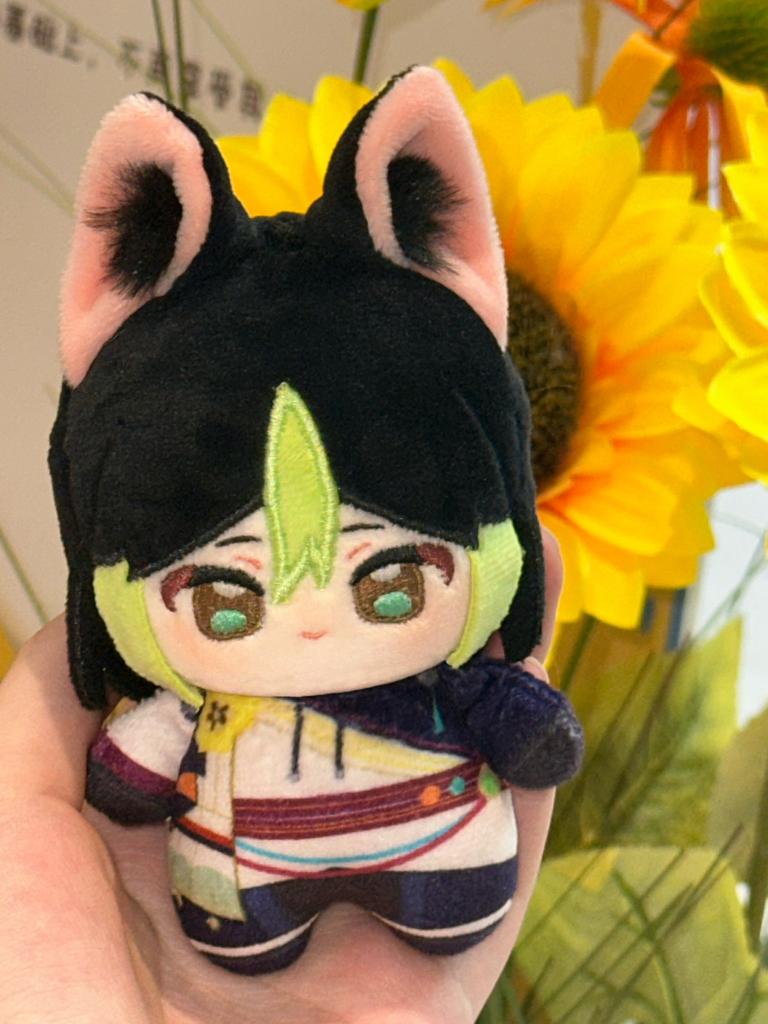 10cm Anime Genshin Impact Alhaitham Kaveh Cyno Tighnari Poupée Peluche Imprimée Périphérique Anime Nunu Corps Peluche Porte-Clés Jouets Cadeaux d'Anniversaire