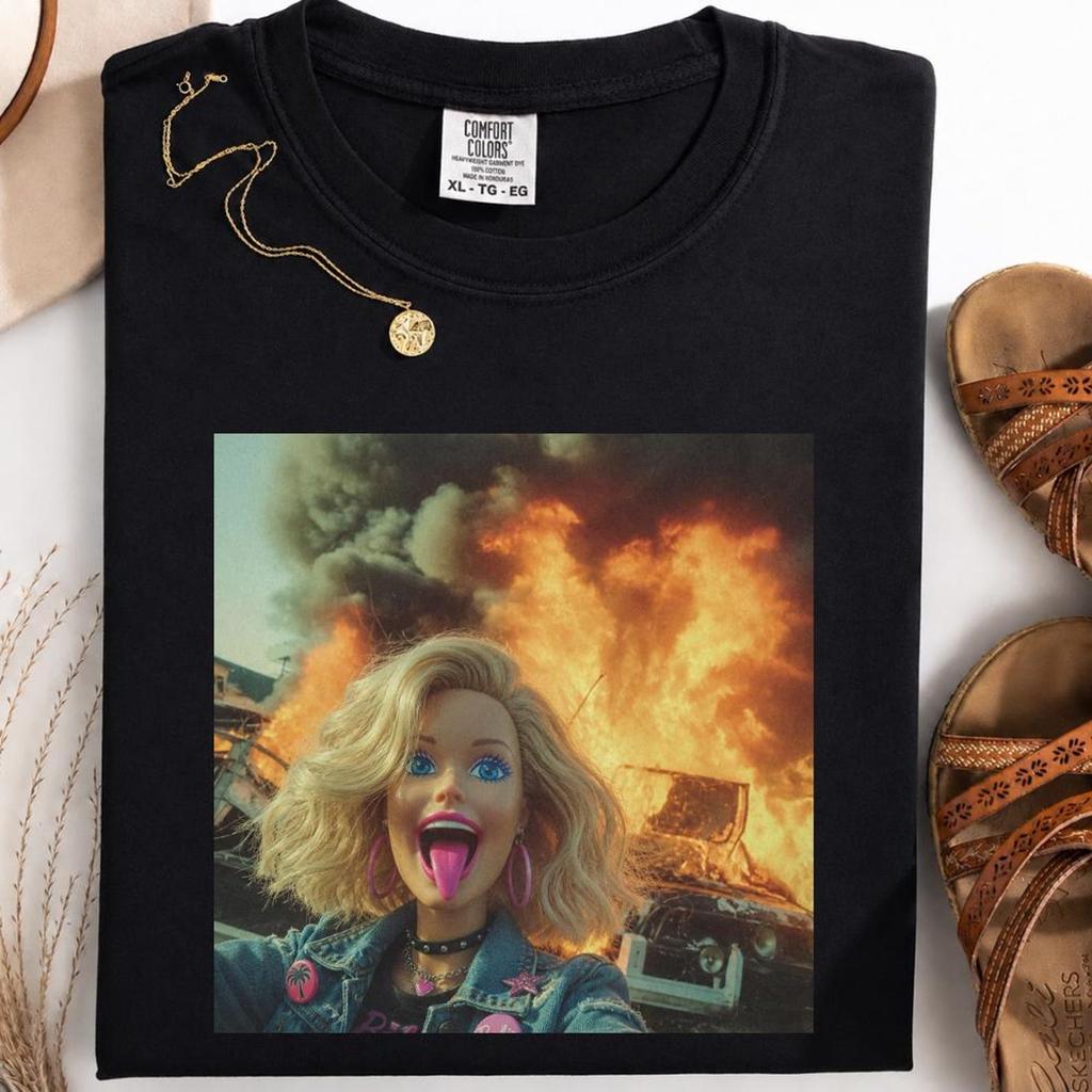Comfort Colors® Disgusting Doll Face Meme Shirt, Funny Horror Gothic Tee, Creepy Reaction Graphic, Weird Doll Halloween Gift