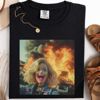 Comfort Colors® Disgusting Doll Face Meme Shirt, Funny Horror Gothic Tee, Creepy Reaction Graphic, Weird Doll Halloween Gift
