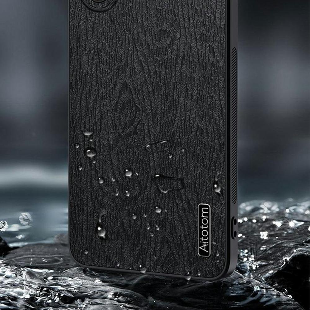 For Samsung Galaxy A57 5G Case Wood Texture PU Leather Coated PC TPU Phone Cover