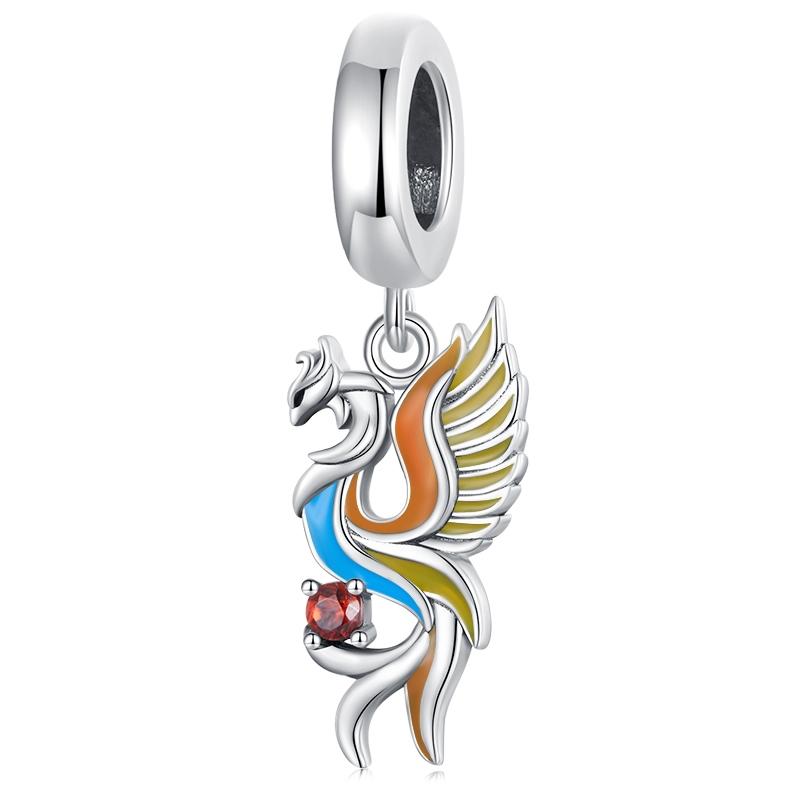 WOSTU 925 Silver Animal Cat Charm Pendant Heart Family Ladybug Bee Beads Fit Original Bracelet DIY Jewelry For Women
