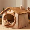 Warm Cat House Bed for Indoor Cats and Small Dogs, Removable Washable Pet Bed House with Soft Cushion, Cozy Winter Pet Sleeping Nest