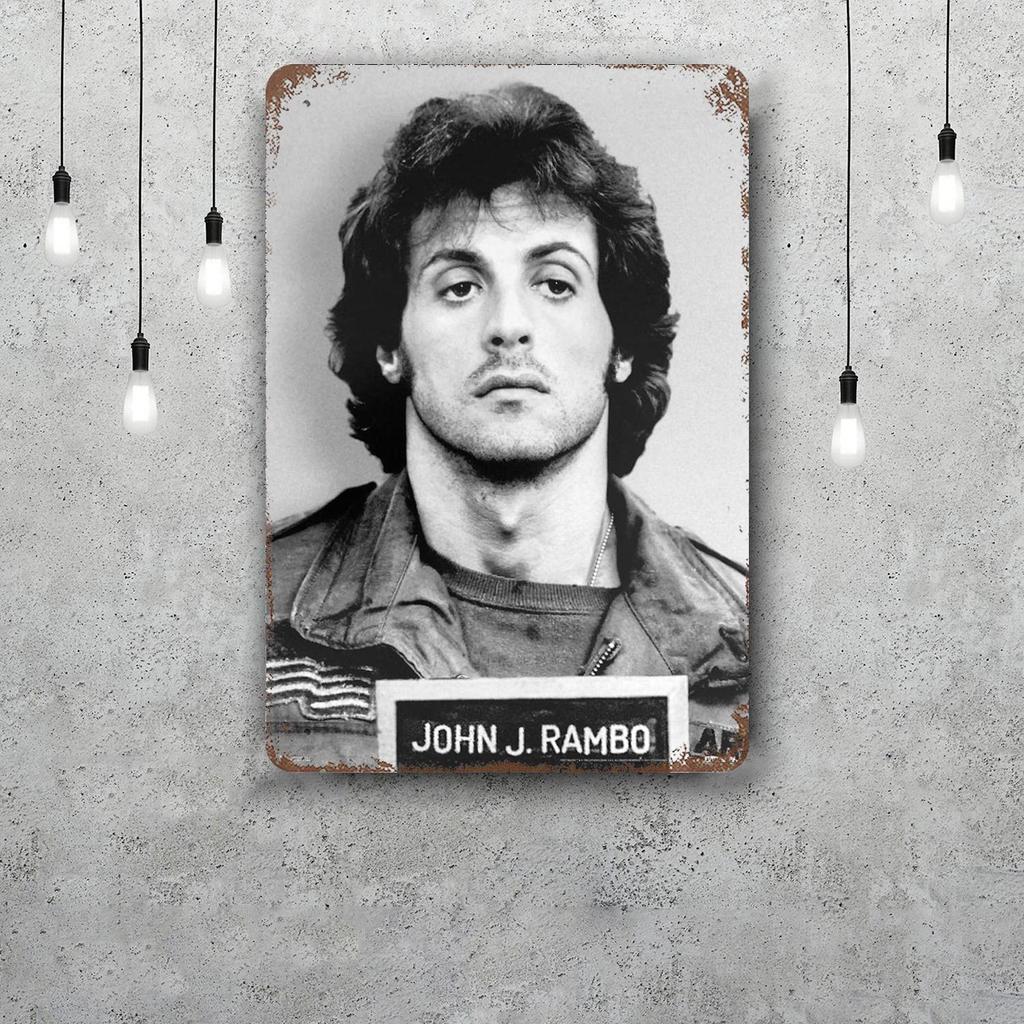 sylvester stallone Decor Poster Vintage Tin Sign Metal Sign Decorative Plaque for Pub Bar Man Cave Club Wall Decoration