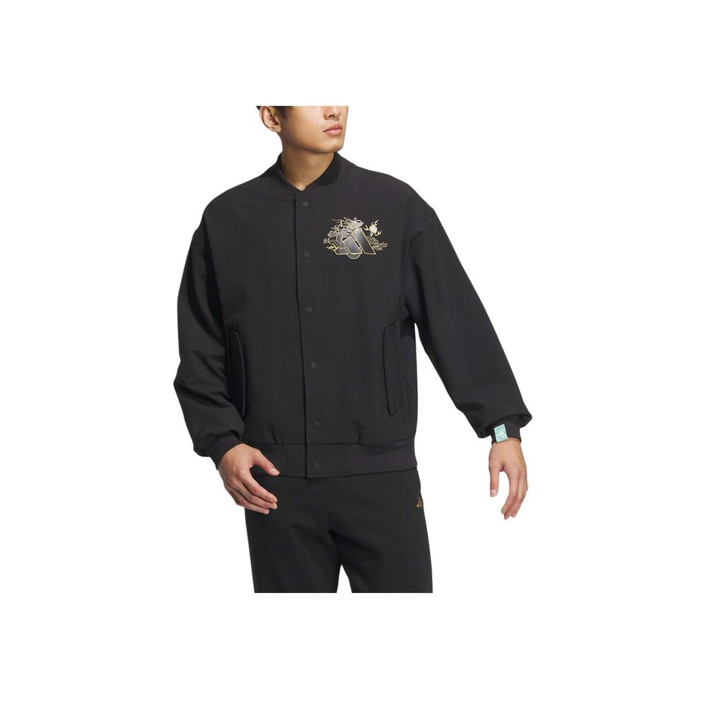 adidas Originals FW23 Dragon Year CNY Series Jacket With Dragon Logo Unisex Outerwear Black JE3501