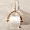 Antique Wooden Towel Hanging Rope Holder Wall Mounted Paper Towel Rack with Movable Suction Cup Home Bathroom Accessories
