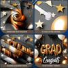 Grad Party Banner Golden Star Ornament Congrats Grad Banner Graduation Banner Graduation Themed Graduation Display
