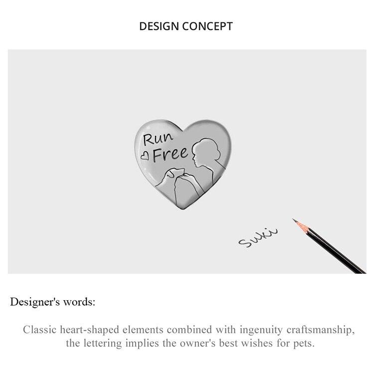 Bamoer Authentic 925 Sterling Silver Heart-shaped Charm Women Love with Pet Bead Jewelry Fit 3mm Snake Bracelet or Necklace DIY Jewelry