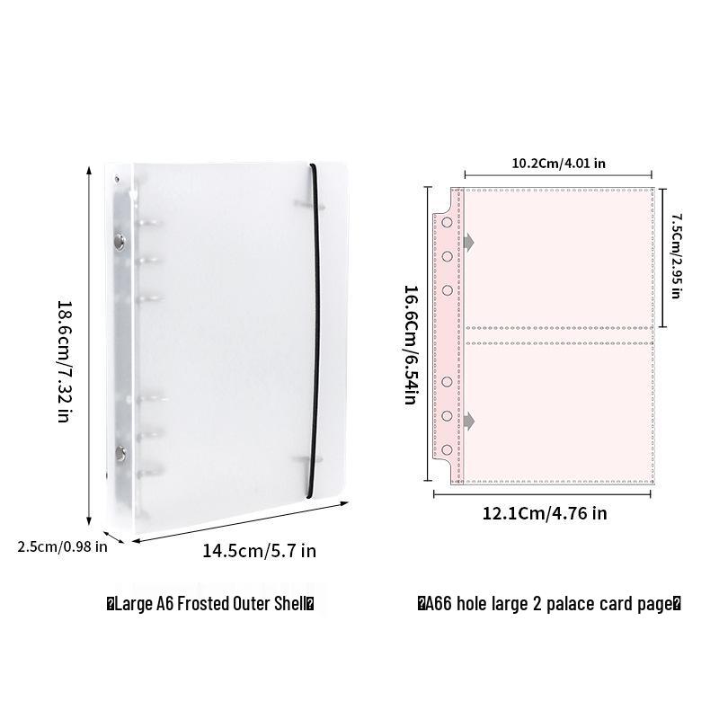Frosted A6 Loose-Leaf Photo & Card Album - Large Capacity, Semi-Transparent Design