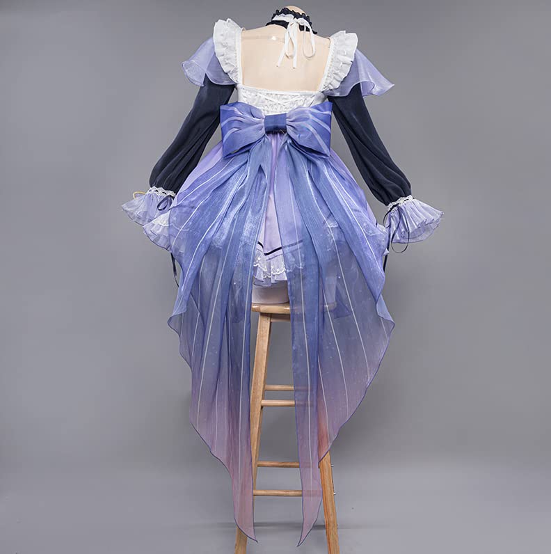 Lavender Sangomiya Shinkai Maid Costume, Halloween Costume, Christmas Costume, White, Size S