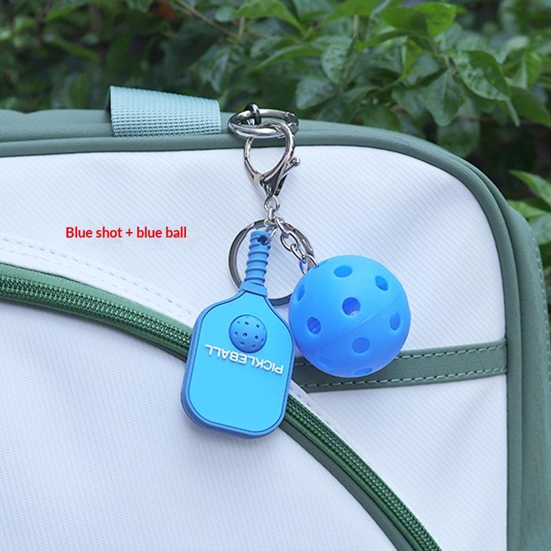 מחזיק מפתחות מתכת מחבט פיקלבול יצירתי מחזיקי מפתחות כדור גולף חלול צבעוני מעריצי כדור דינק מתנה למסיבה תליון לשקית מתנה