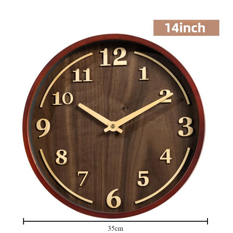 Vintage Wall Clocks Wooden Mechanism Silent Clock Living Room Interior Wall Watch Home Decor Round Clocks Room Furniture