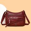 New Women's Shoulder Bag Soft Leather Texture Multi-compartment Large Capacity Fashionable Simple Old Messenger Bag