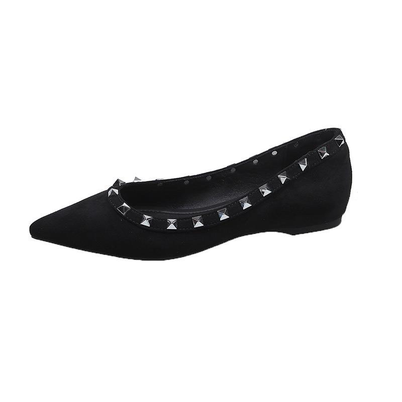 Inner Height Increase Temperament Pointed Willow Single Shoes Women's Shoes Spring and Autumn New Spring Apricot Gentle Commuting Ladyshoes
