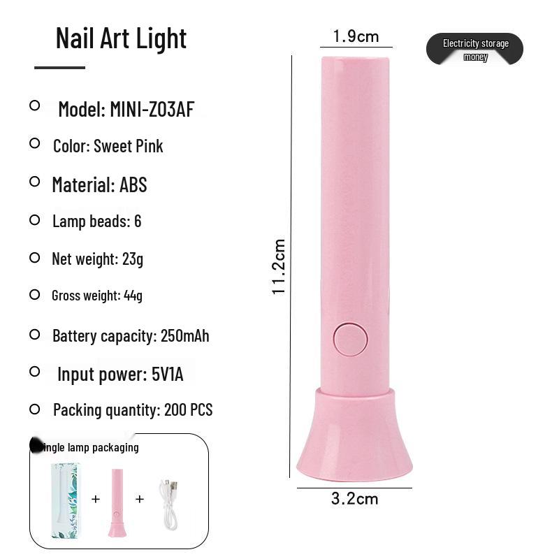Portable Rechargeable UV Nail Art Quick-Dry Light Holder