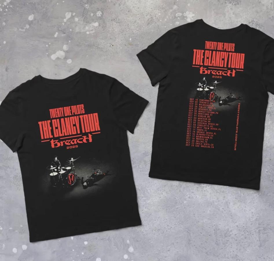 Twenty One Pilots THE CLANCY TOUR Breach T-shirt size S-5XL XXL