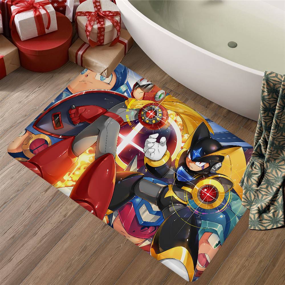Classic Action Game R-Rockman Kitchen Mat Kids Room Bedroom Decoration Balcony Anti-Slip Doormat Living Room Alfombra