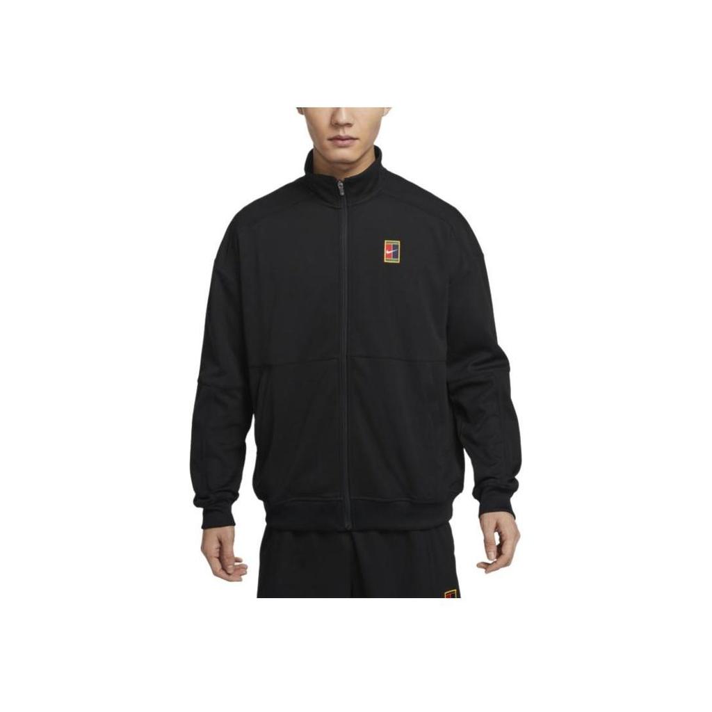 Nike Court Heritage Ritssluiting Fleece Lange Mouwen Jas Heren Jassen Zwart FZ6926-010