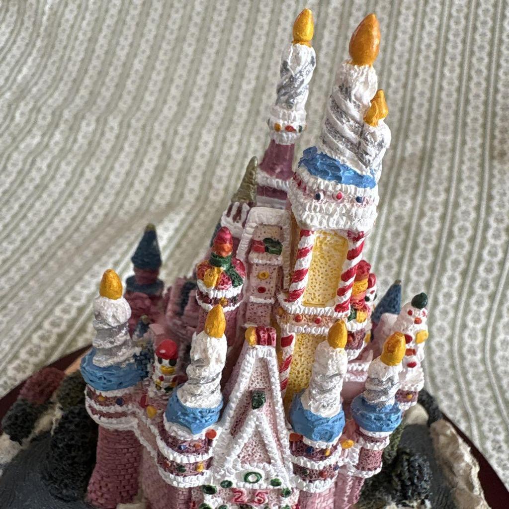 [USED] Disney Word 25th Anniversary Cake Decoration Castle Figure Miniature
