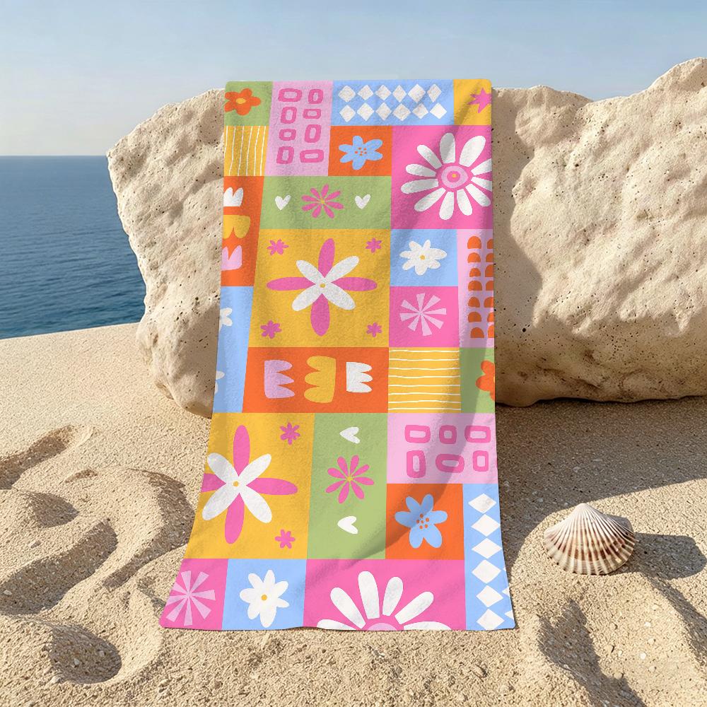 Kids Patchwork Towel Towels For Beaches Yoga Studios Gyms Hot Springs Swimming Pools And Picnics
