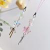 Cherry Blossom Glitter Star Phone Lanyard Strap Cute Keychain for Girls Phone Charm Gift