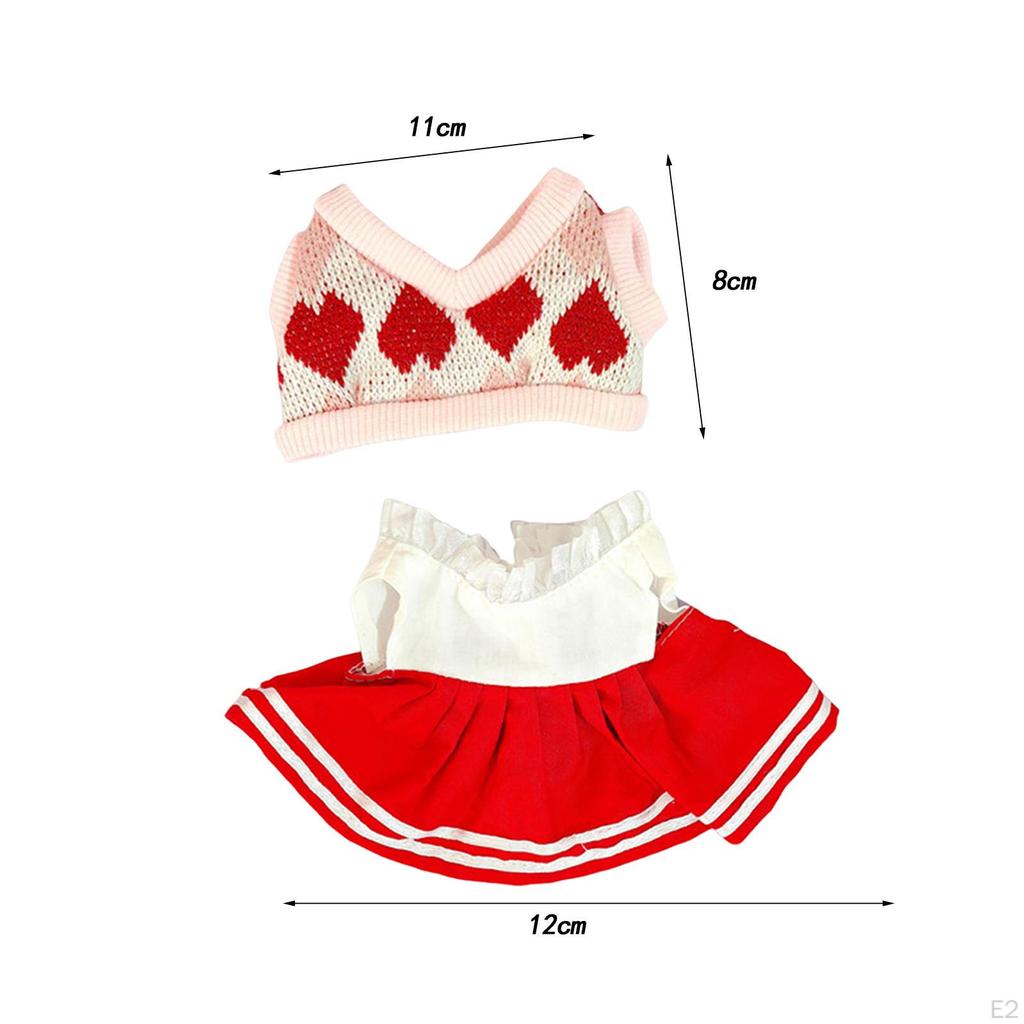2 Pieces 20cm Doll Clothes Set JK Dress Outifit Adorable Cute Suit for Pendant
