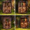 Pixie Curio Buchnische Bausatz Baum der Weisheit Bibliothek 3D Holzpuzzle Miniatur Puppenhaus LED-Licht Staubdichte Acrylhaube Bücherregal Dekoration