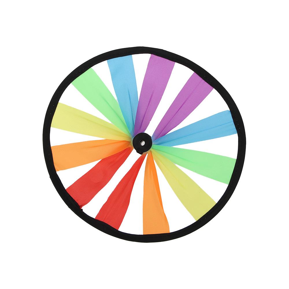 Lightweight Easy Removal Colorful Triple Wheel Garden Windmill Rainbow Pinwheel Windmill Toys Wind Spinners