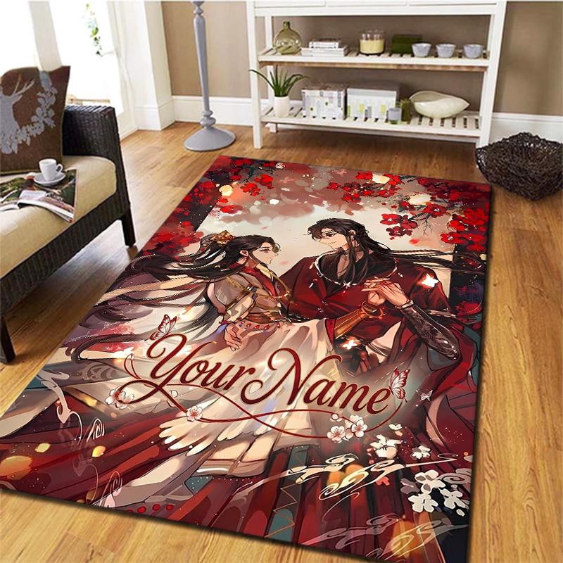 Cherry Blossom Romance Custom Name Carpet Rug For Living Room Bedroom Home Sofa Decoration Kids Play Nonslip Floor Mat
