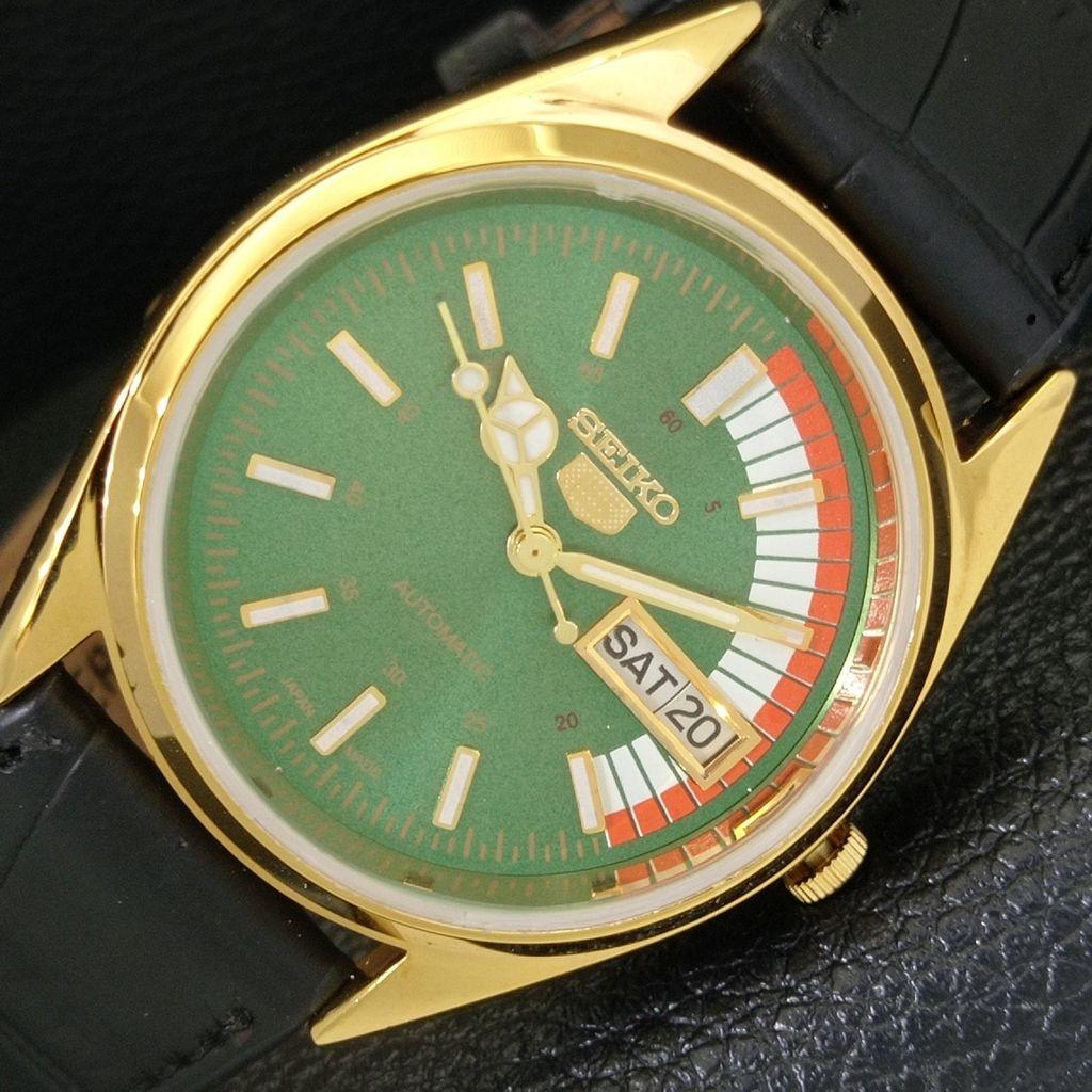 

REFURBISHED SEIKO 5 AUTOMATIC 6309A VINTAGE JAPAN MENS GREEN WATCH a440685-4 Sk-a440685-1